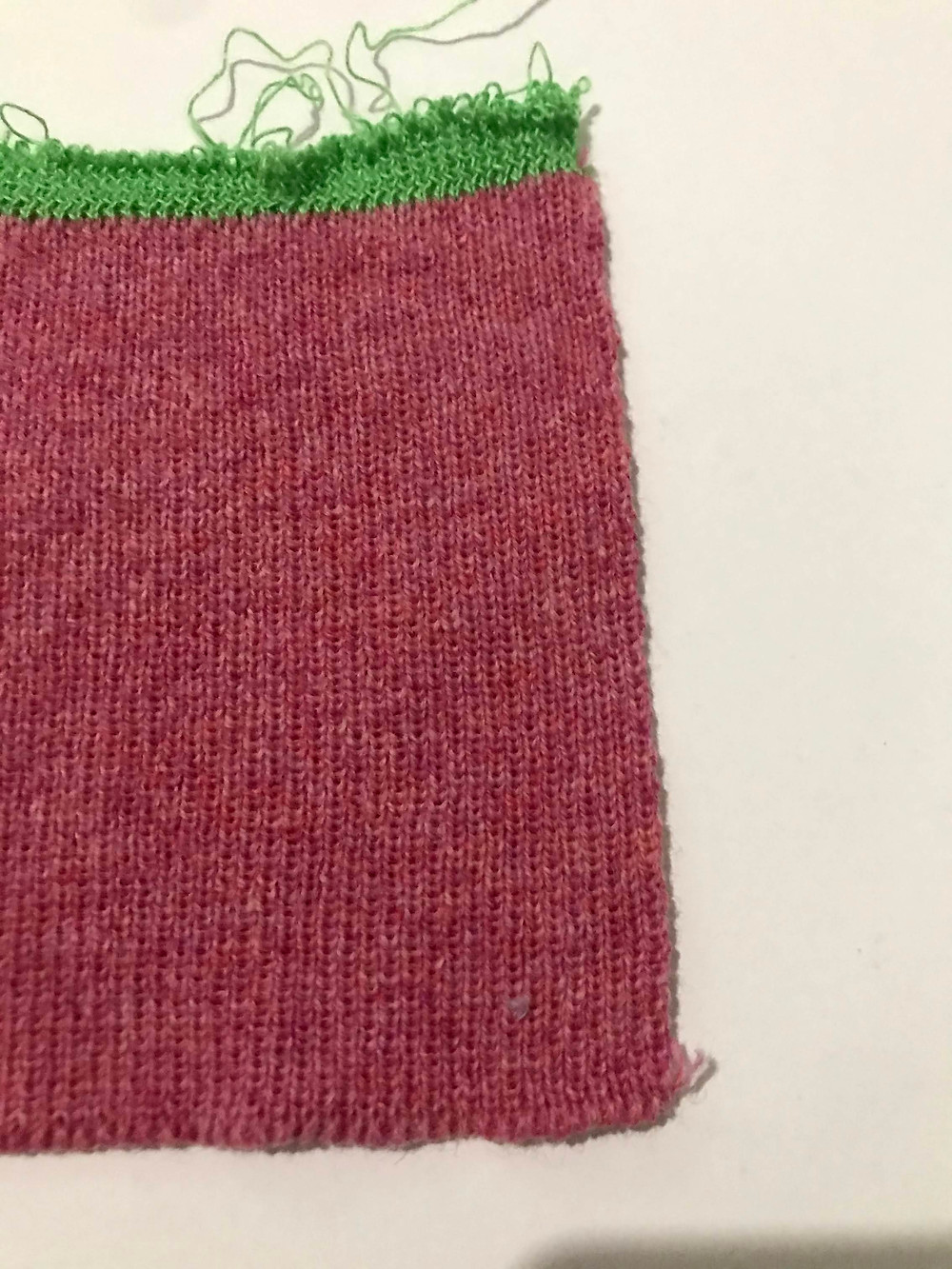 Lambswool, Pink, plain knit on 7 gauge.