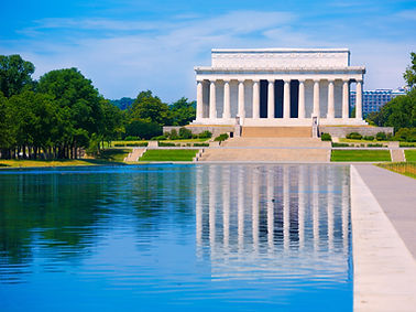 Abraham Lincoln Memorial reflection pool Washington DC US USA