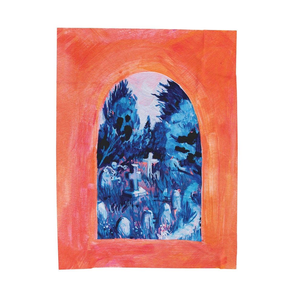 Dusk in the Graveyard Velveteen Blanket