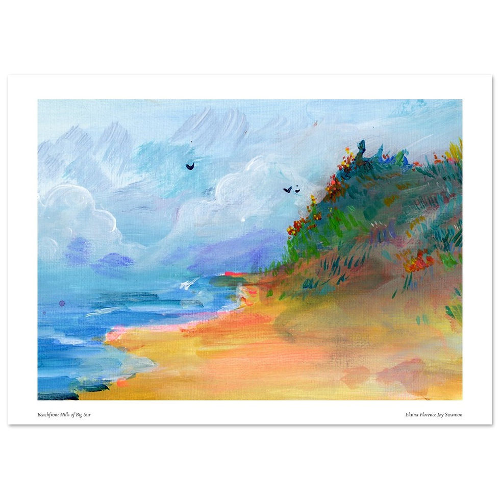 "Beachfront Hills of Big Sur" Wall Art Elaina Florence Joy Swanson