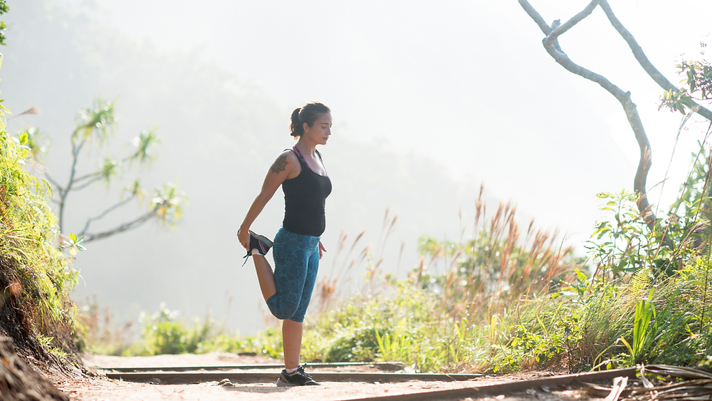 Female yoga forest
