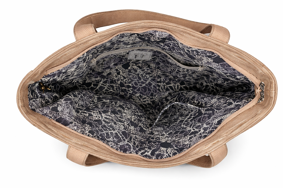 Thumbnail: Quilted Functional Tote Bag - Beige