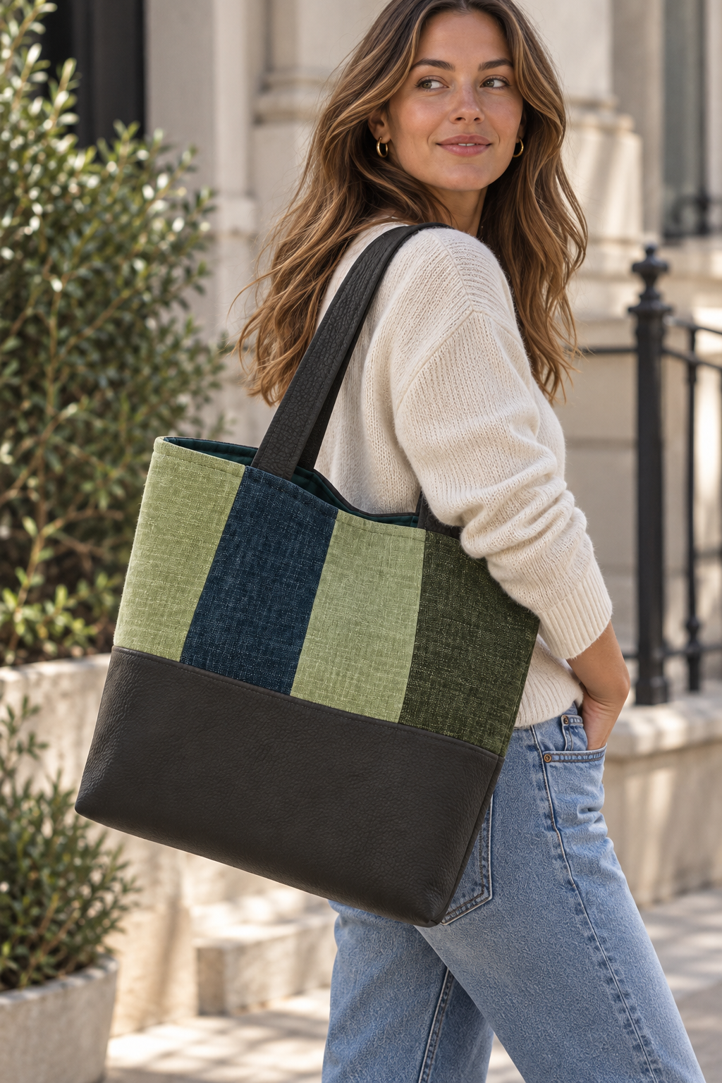 The Patchwork Tote - Misty Forest