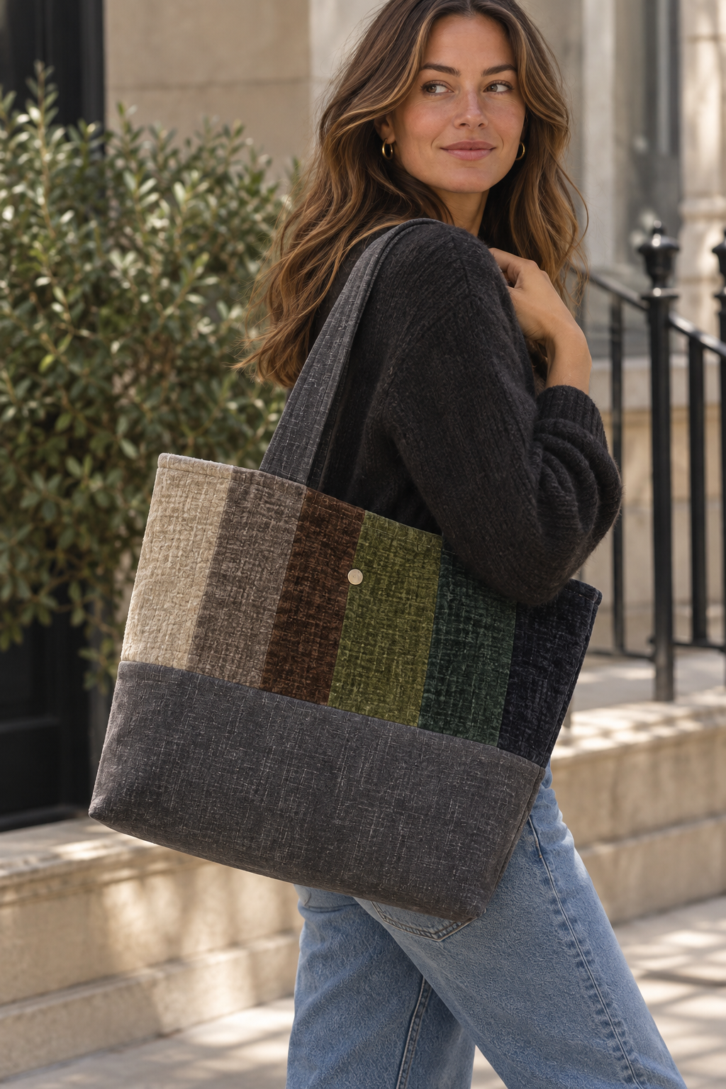 The Patchwork Tote - Moss & Mocha