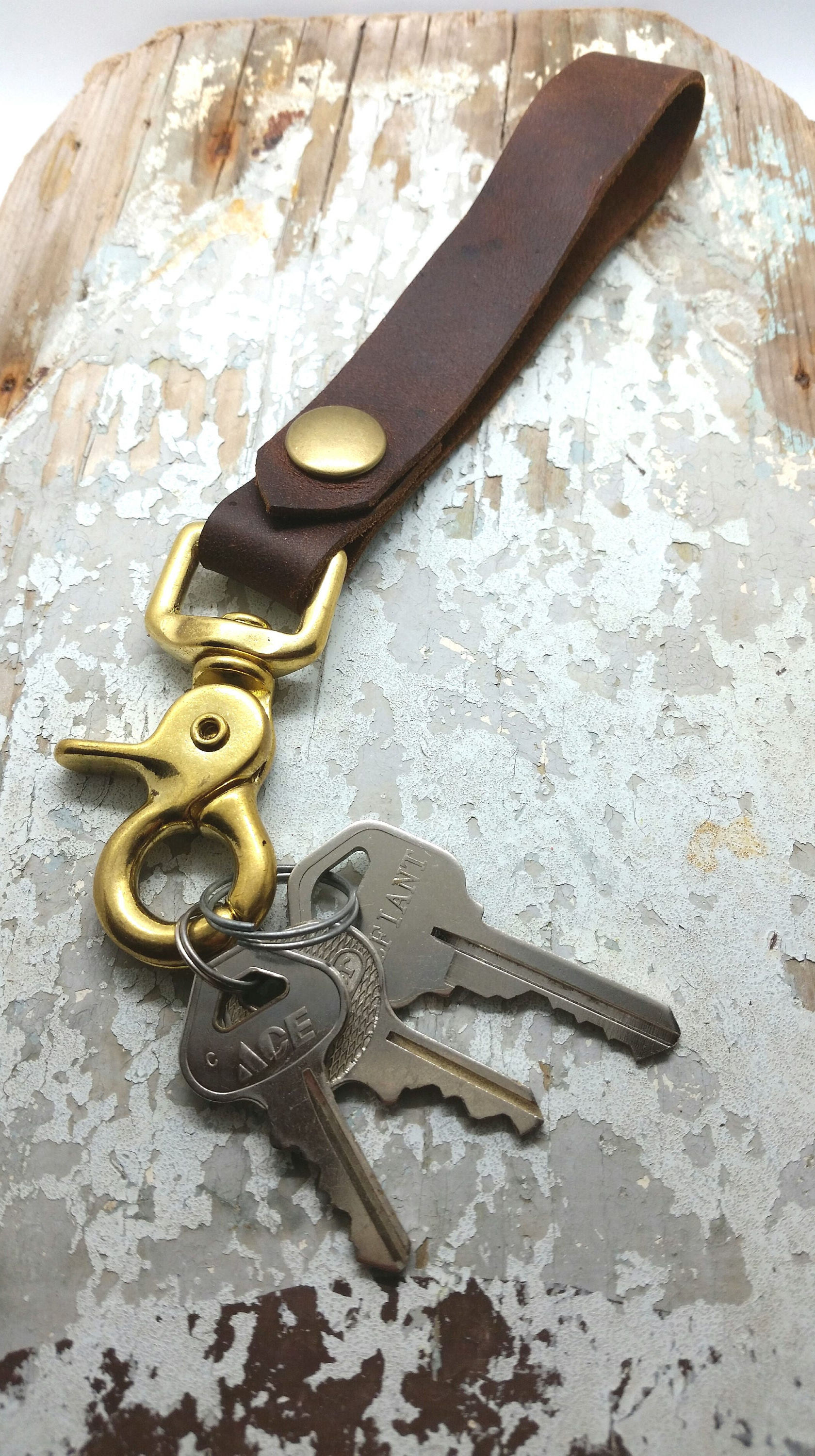 Key Chain with Brass Lobster clasp