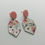 Thumbnail: Soft vintage summer roses cork on leather earrings