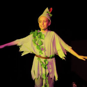 Child performing as Peter Pan from childrens acting classes