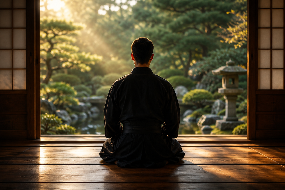 Mokuso, un temps de recentrage faisant partie du rituel martial