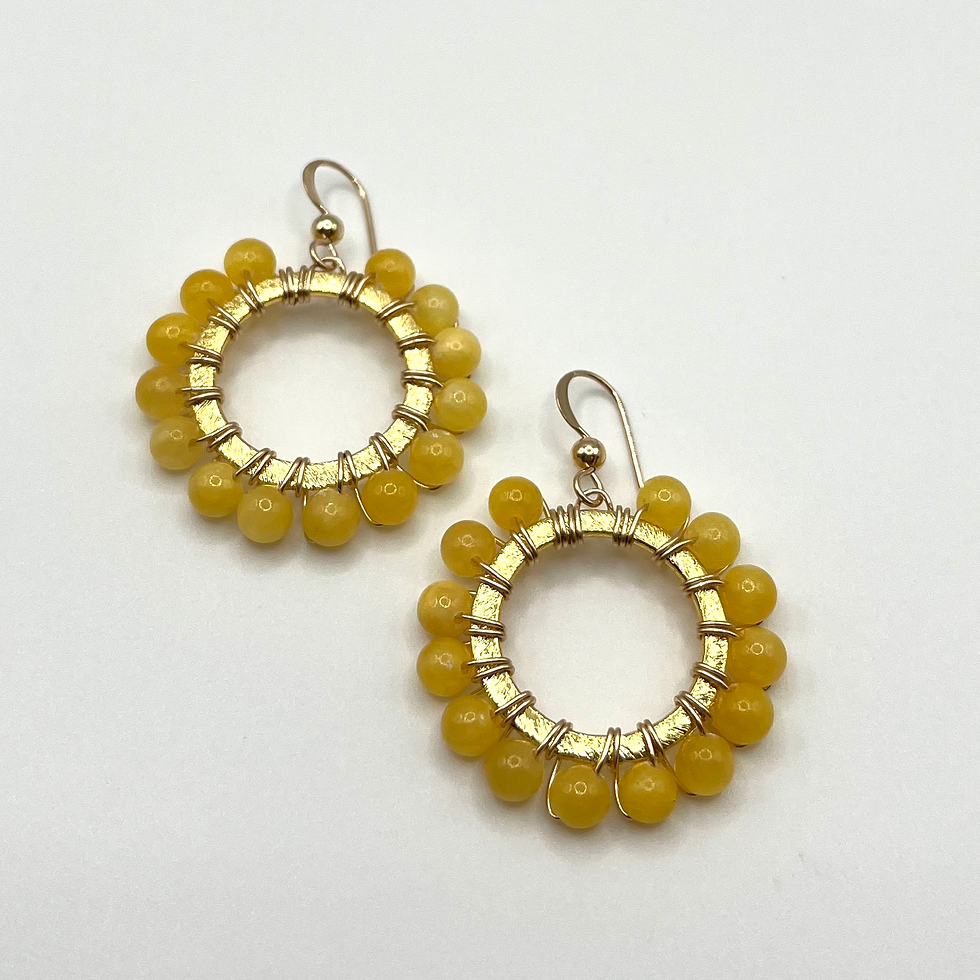 Thumbnail: Yellow Wrapped Small Gold Hoops