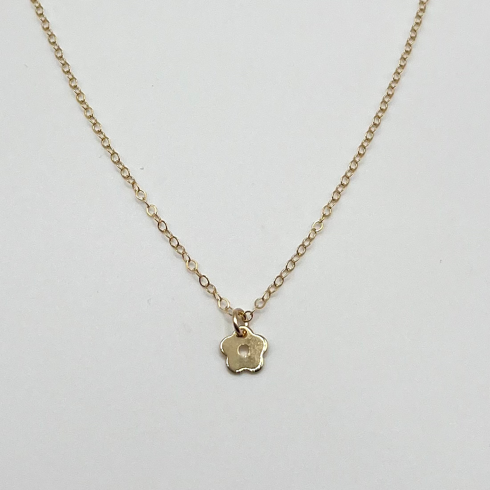 Thumbnail: Tiny Flower Short Gold Necklace