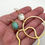Thumbnail: White Stones on Brushed Gold Hoops
