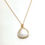 Thumbnail: White Glass Drop Short Gold Necklace