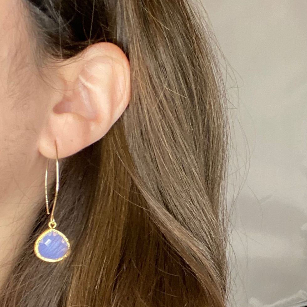 Thumbnail: Deep Orange Glass Drop Long Earrings