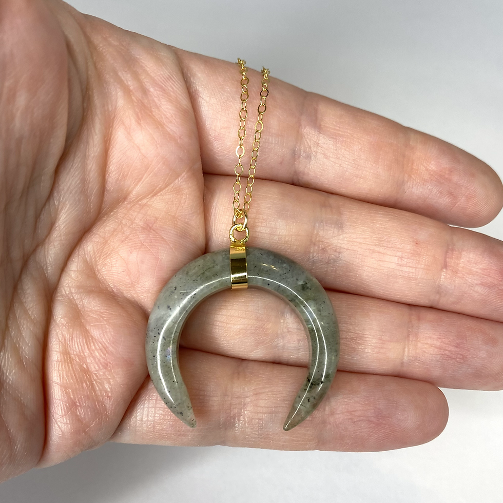 Thumbnail: Statement Stone Moon Gold Necklaces