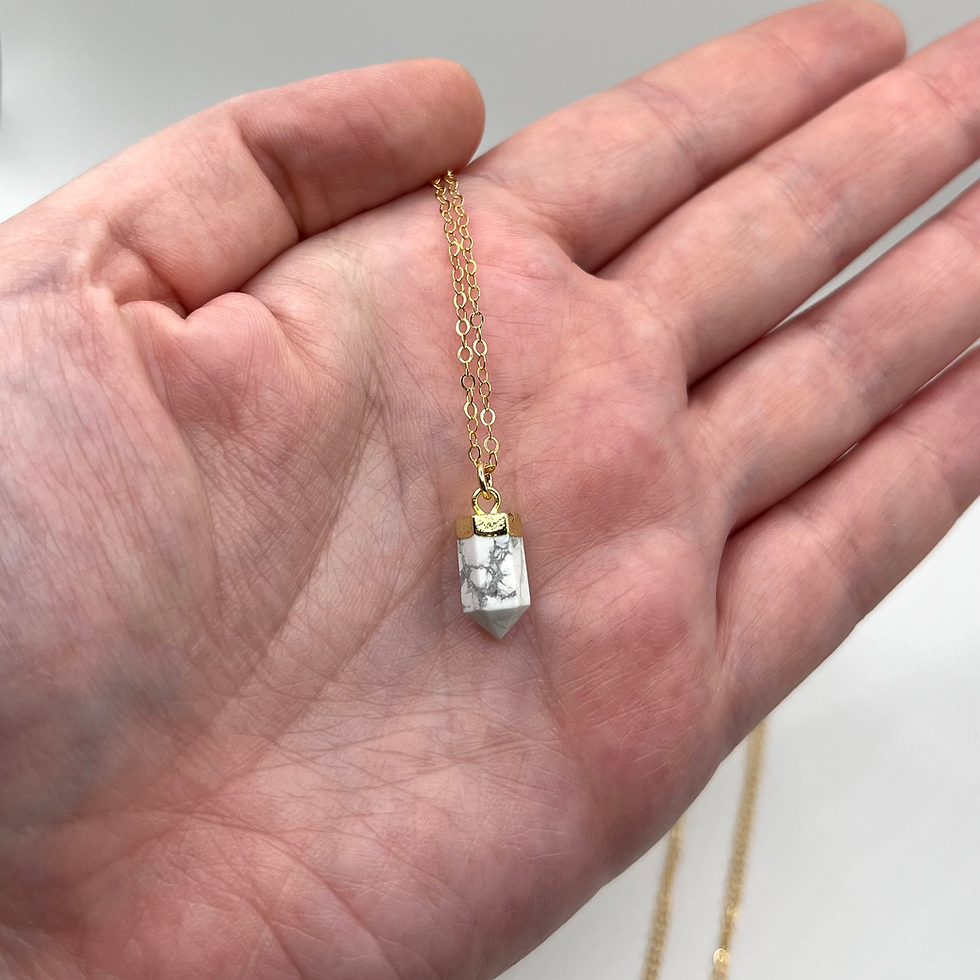 Thumbnail: Tiny Stone Point Short Gold Necklaces