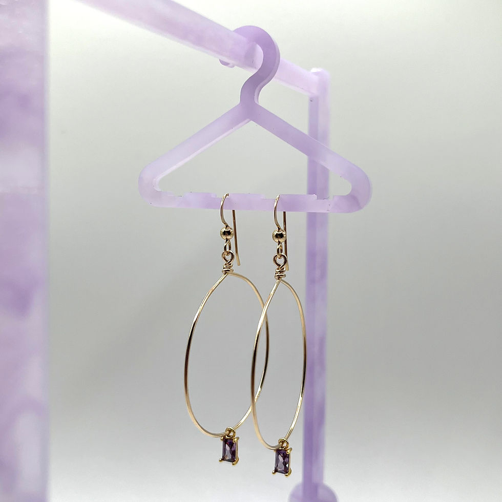 Thumbnail: Tiny Colorful Glass Hoop Earrings