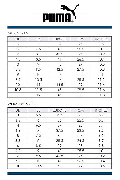 puma little kid size chart