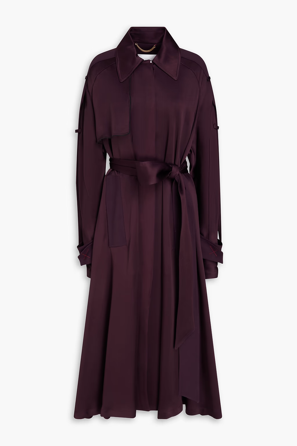 Draped satin-crepe trench coat VICTORIA BECKHAM