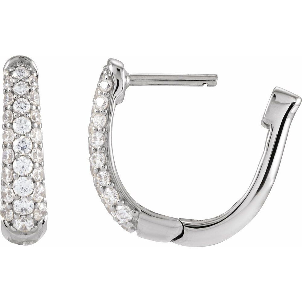 Thumbnail: Astraea | 1/2ctw Natural Diamond Hoop Earring