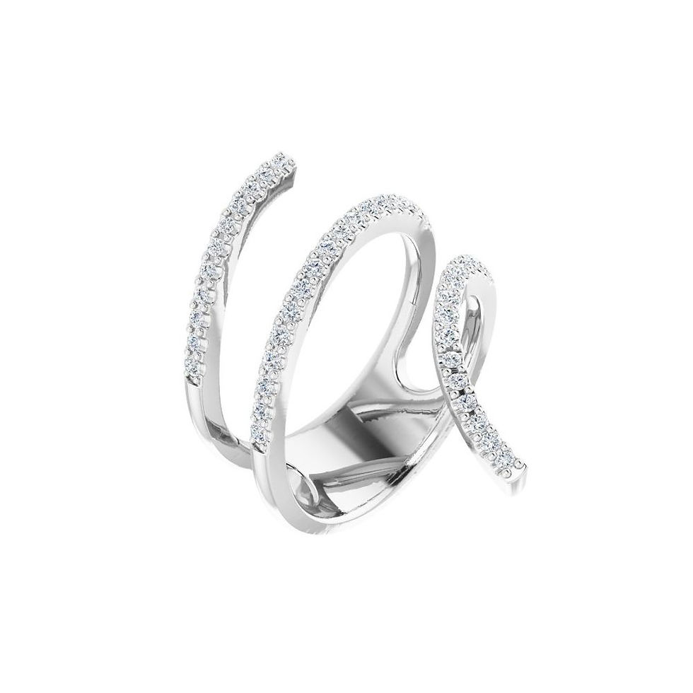 Thumbnail: Selene | 1/2ctw Natural Diamond Spiral Ring