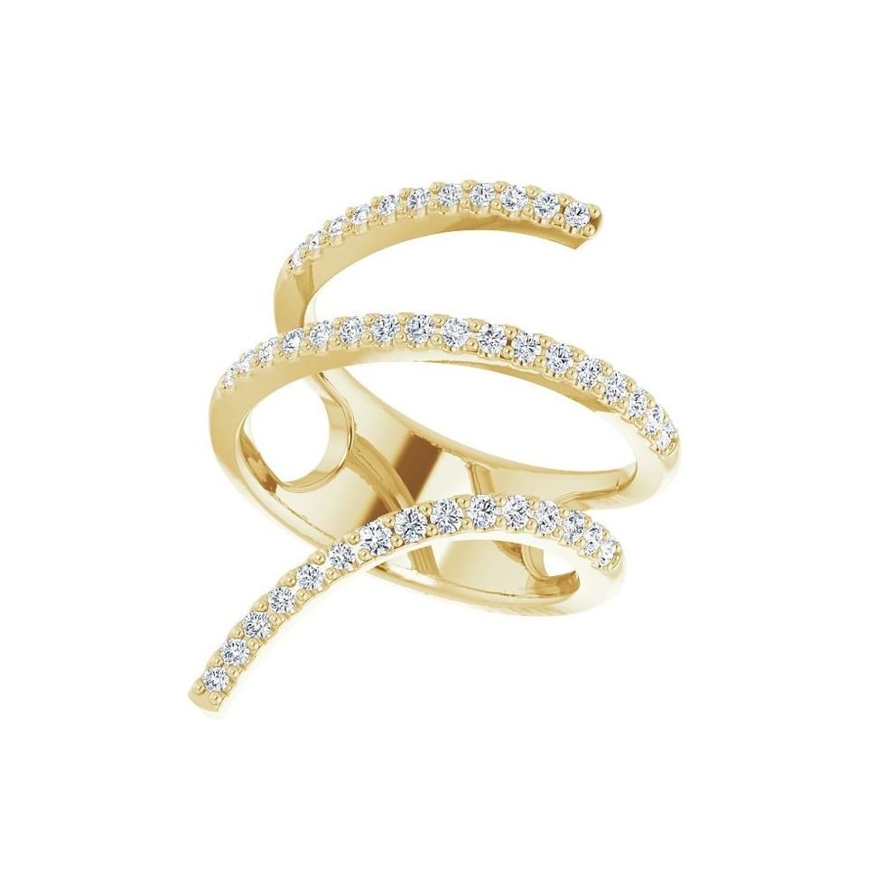 Thumbnail: Selene | 1/2ctw Natural Diamond Spiral Ring