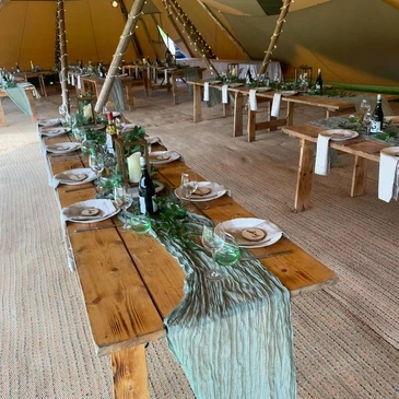 Sage green table display