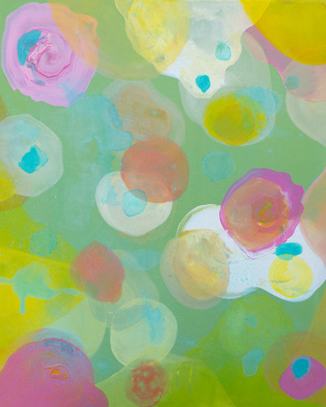 Original maleri akryl på lerret. abstrakt motiv med duse fargekombinasjoner. Kunstner Marianne Halvorsen. Kunst