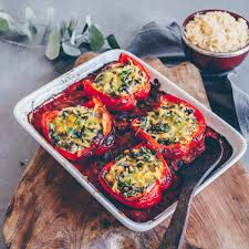 Cacao Spinach Stuffed Bell Peppers