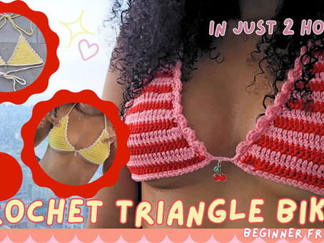 FREE PATTERN: Crochet Triangle Bikini with Scalloped Edges