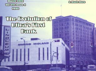 Greater Utica Magazine cover featuring Marine Midland Bank in Utica NY