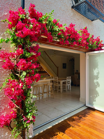 artificial bougainvillea installation for residential home