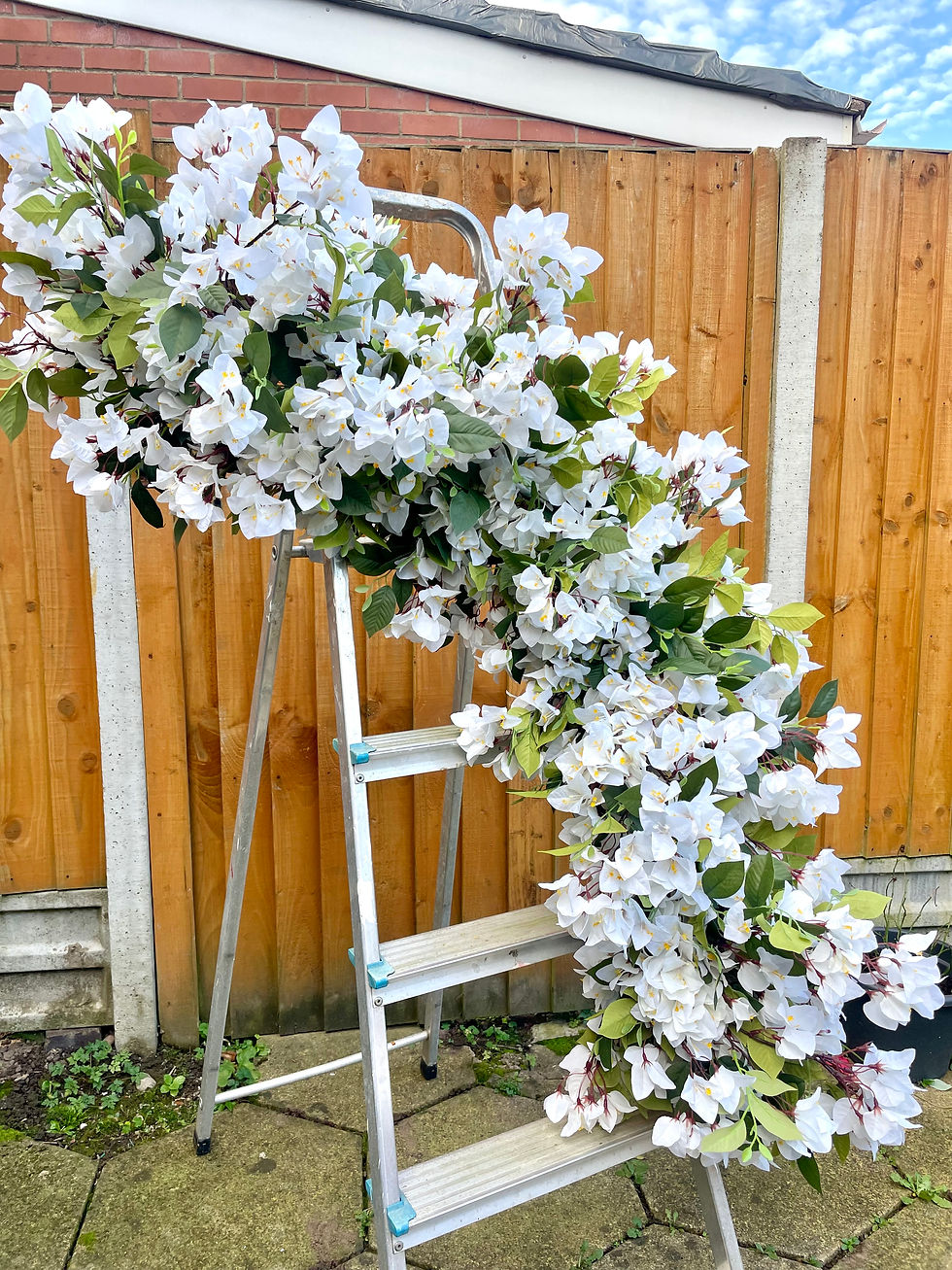 artificial white bougainvillea garland