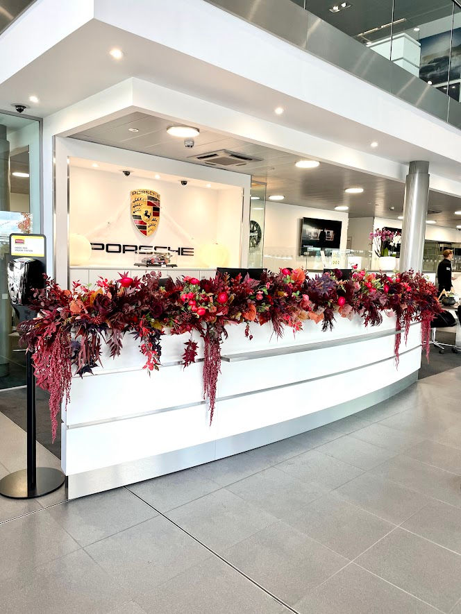 luxury autumn burgundy silk flower garland