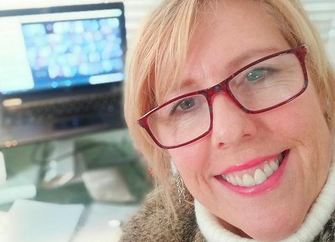 Andrea Marsh at her PC