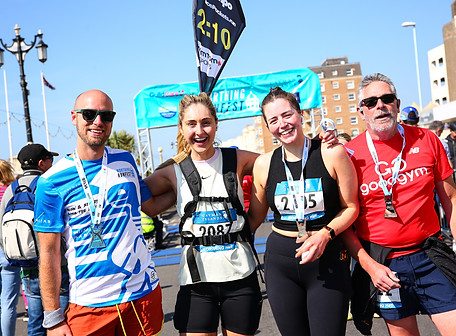 Happy runners at the finish of Worthing runfest