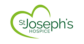 St. Joseph's Hospice logo with green heart and text on white background