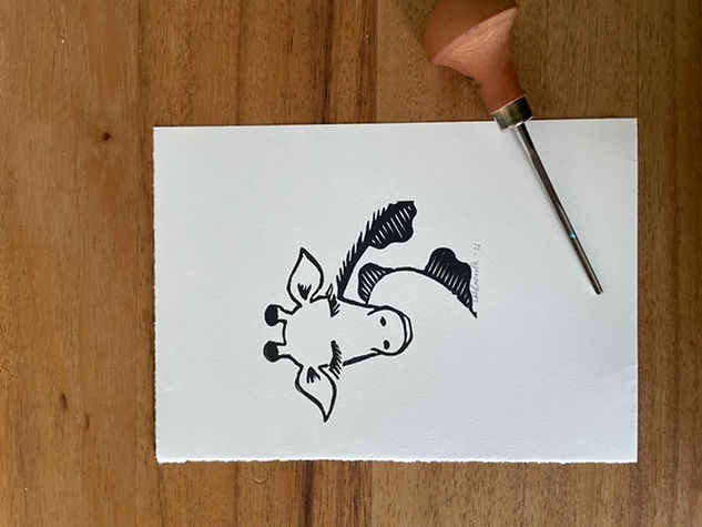 Giraffe Lino print