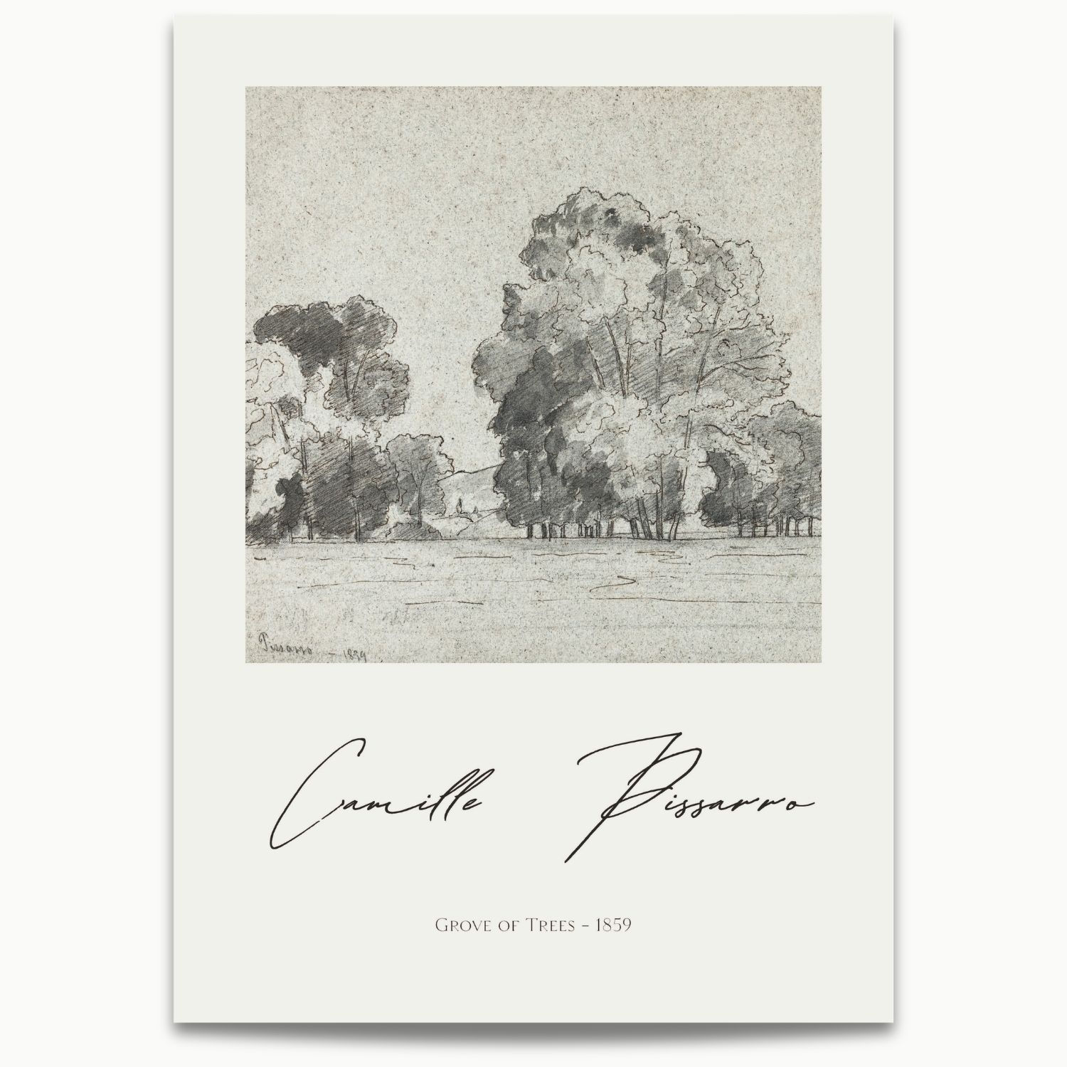 Camille Pissarro | Grove of Trees (1859) No.2