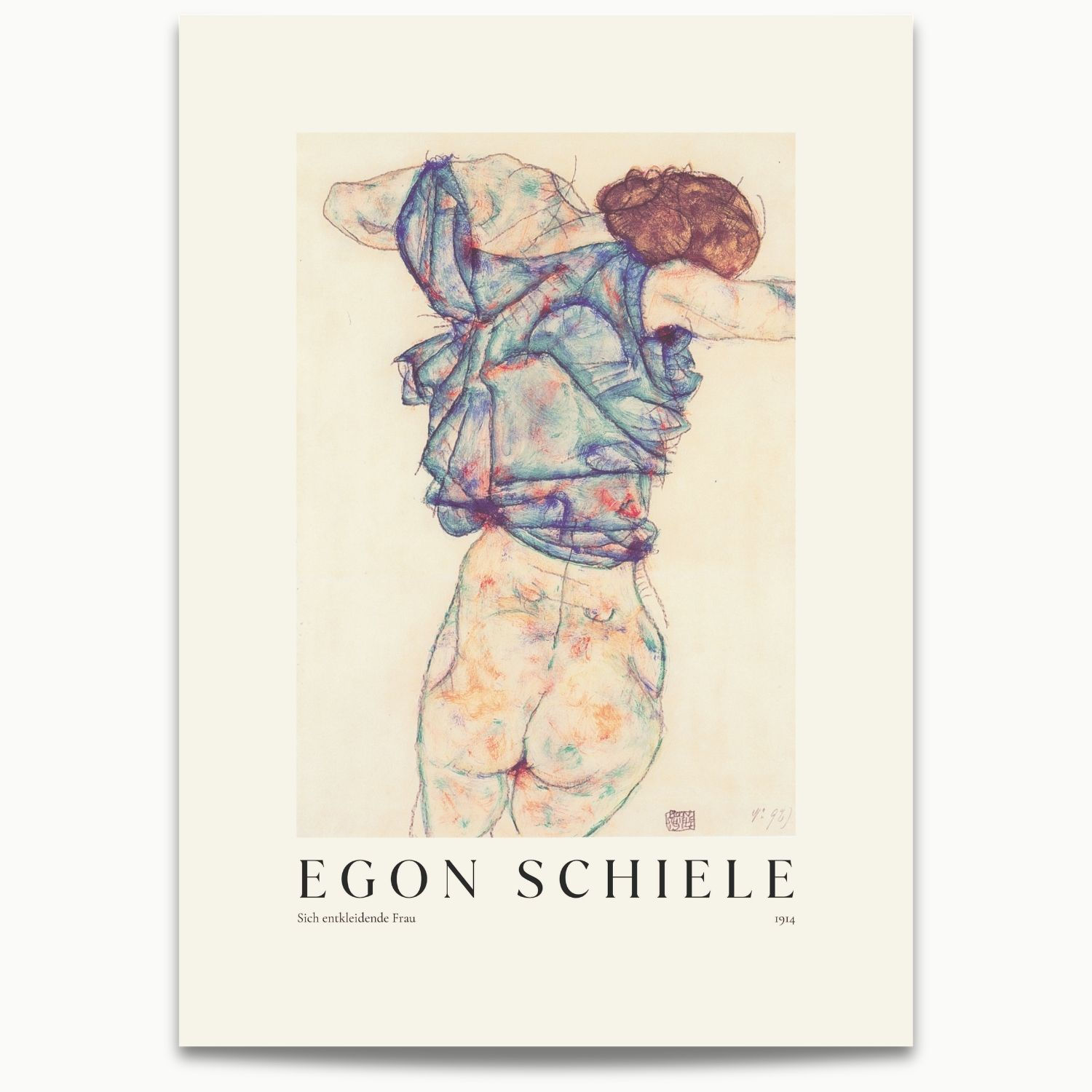 Egon Schiele | Sich entkleidende Frau (1914) No.2