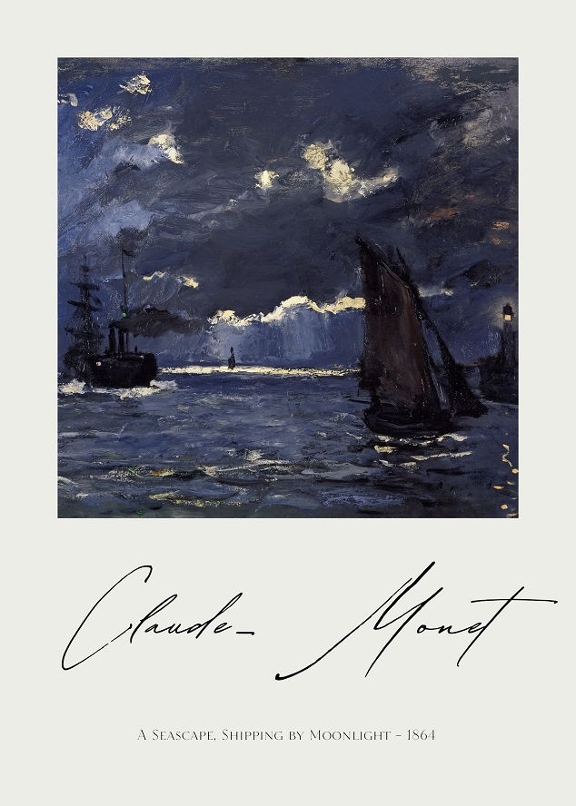 Claude Monet | A Seascape, Shipping by Moonlight (1864) N2