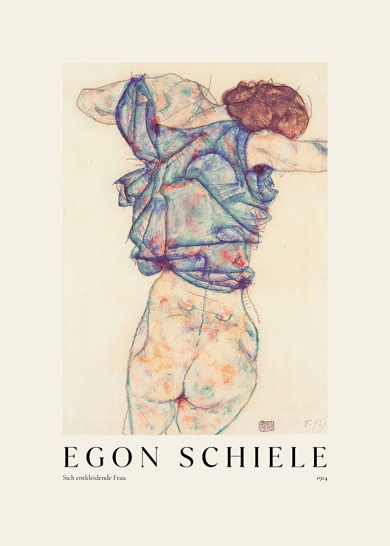 Egon Schiele | Sich entkleidende Frau (1914) No: 2