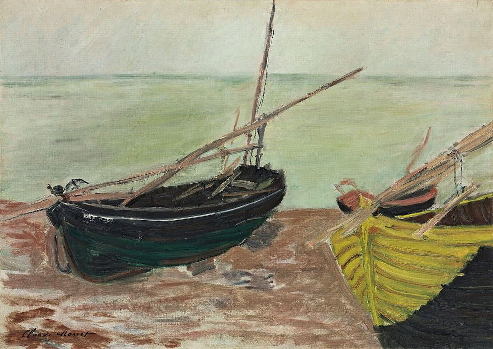 Claude Monet | Study of Boats on the Beach at Étretat (1885)