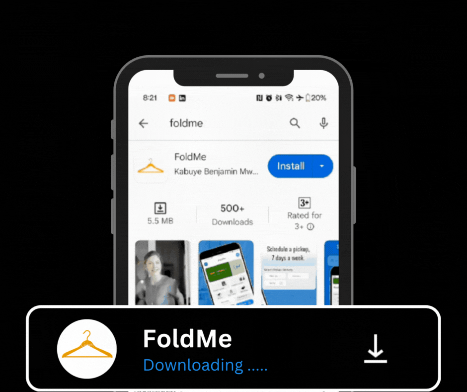FoldMe Download Laundry PickUp and Delivery In Cape Town