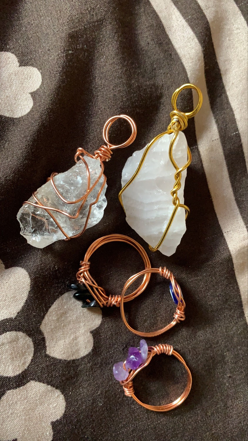 Thumbnail: Wire Wrapped Crystal Necklace