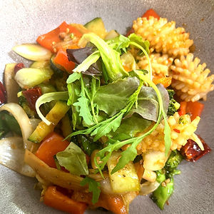 104.Tintenfisch mit Wok Gemüse