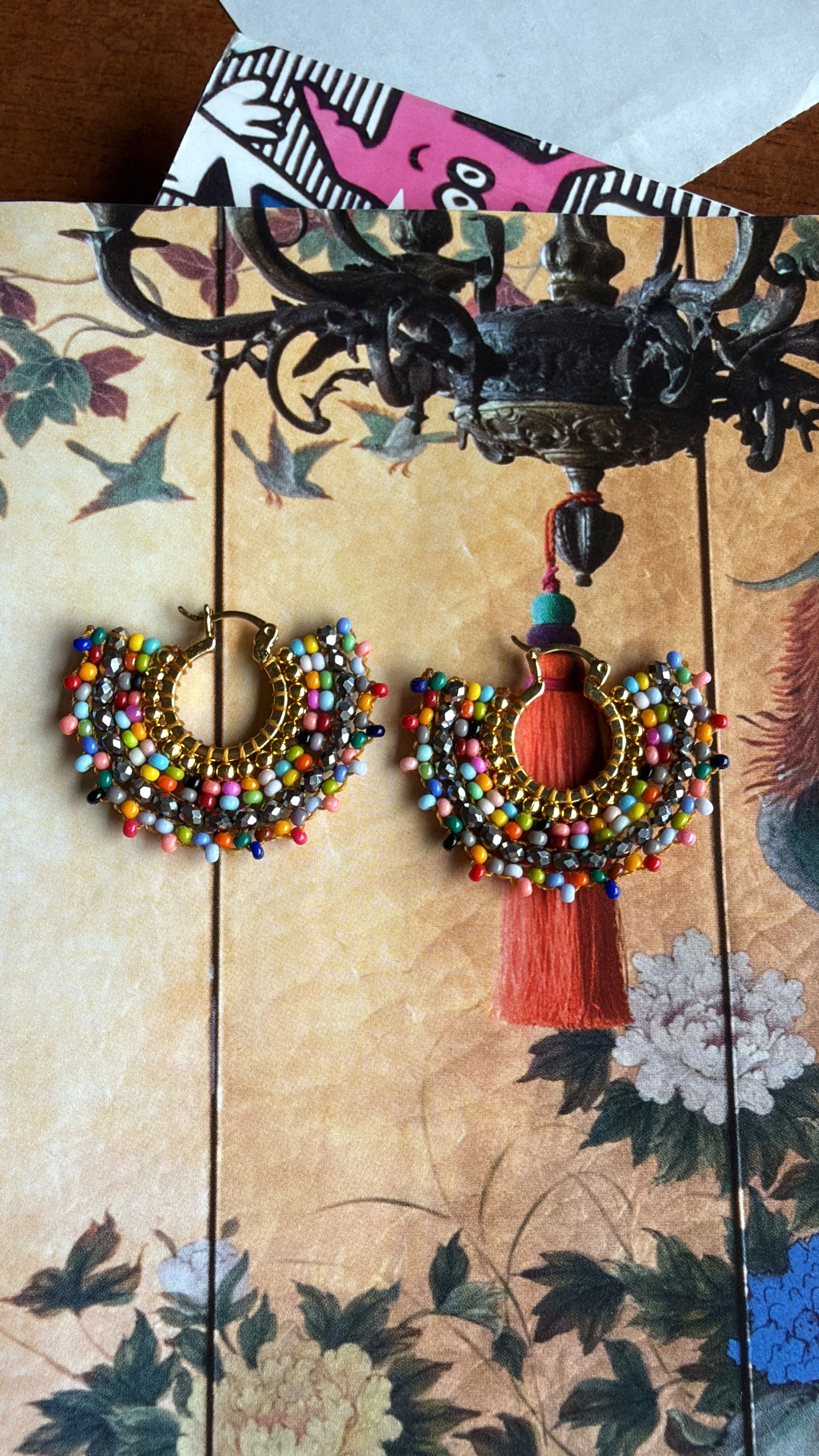 Argollas multicolor abanico 