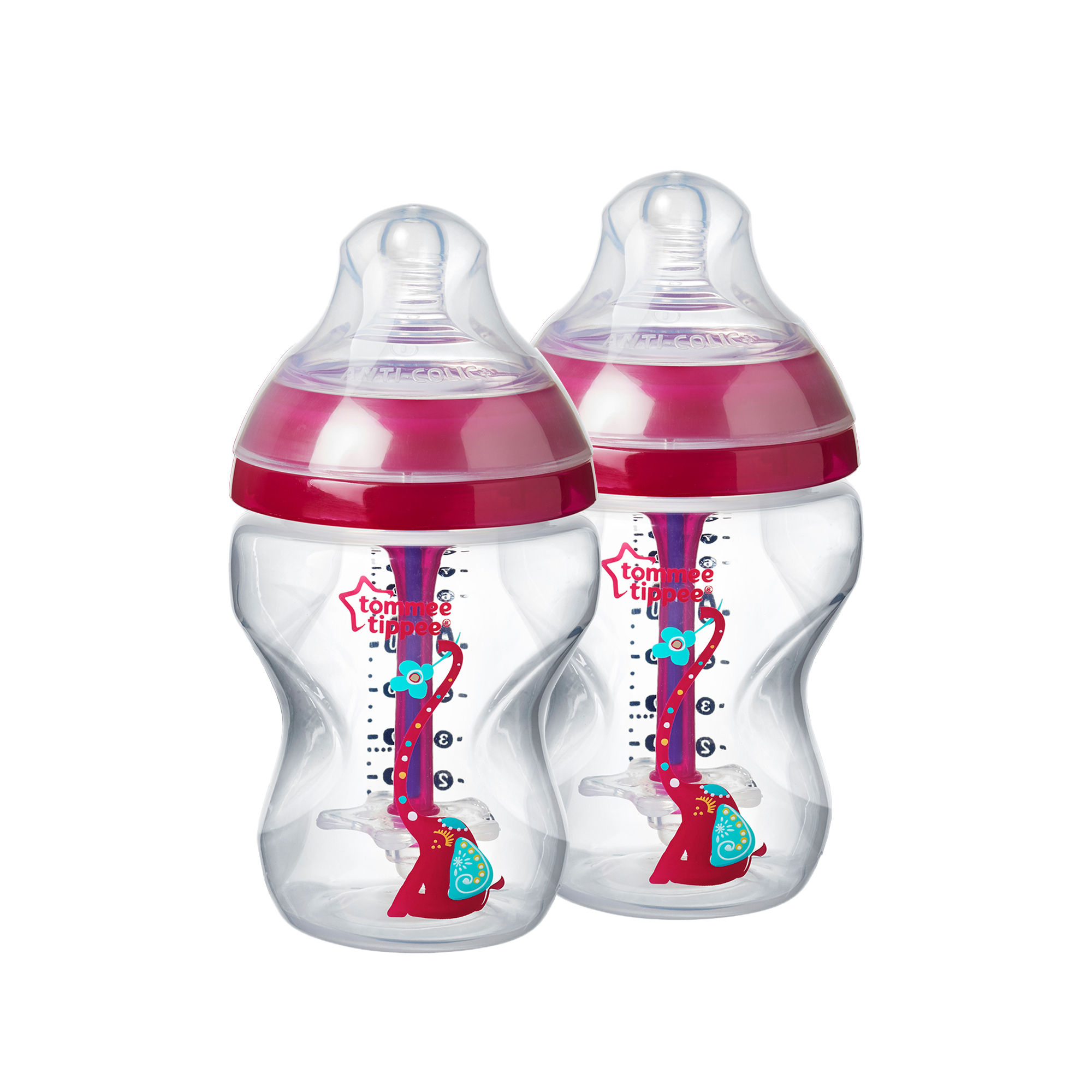 Pack de 2 biberones Anti cólicos 9oz niña