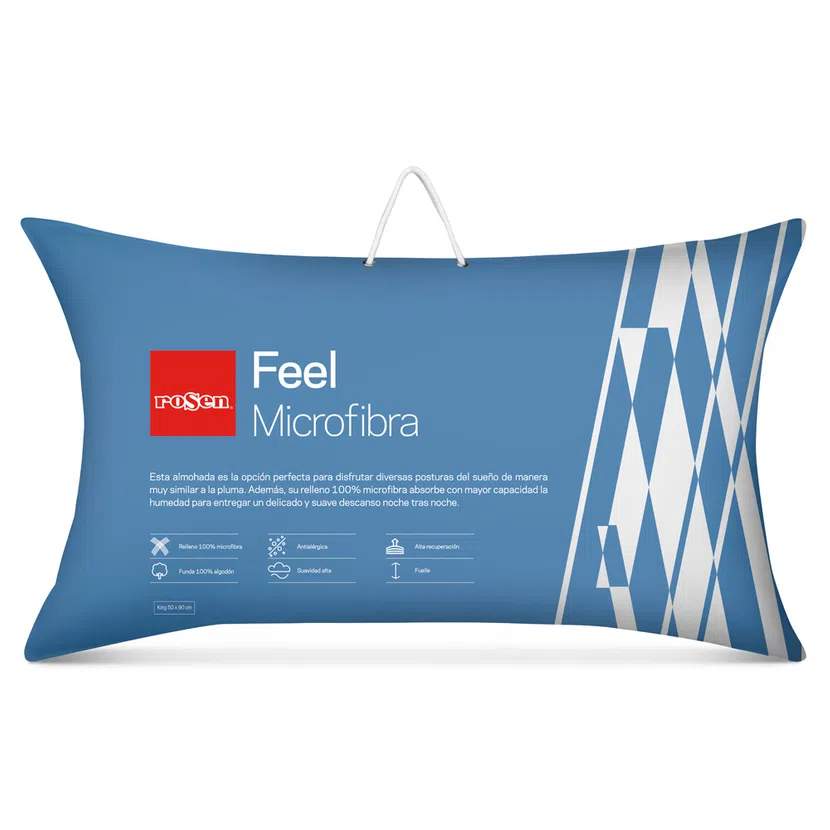 Almohada Rosen Feel Microfibra 50 X 90 King