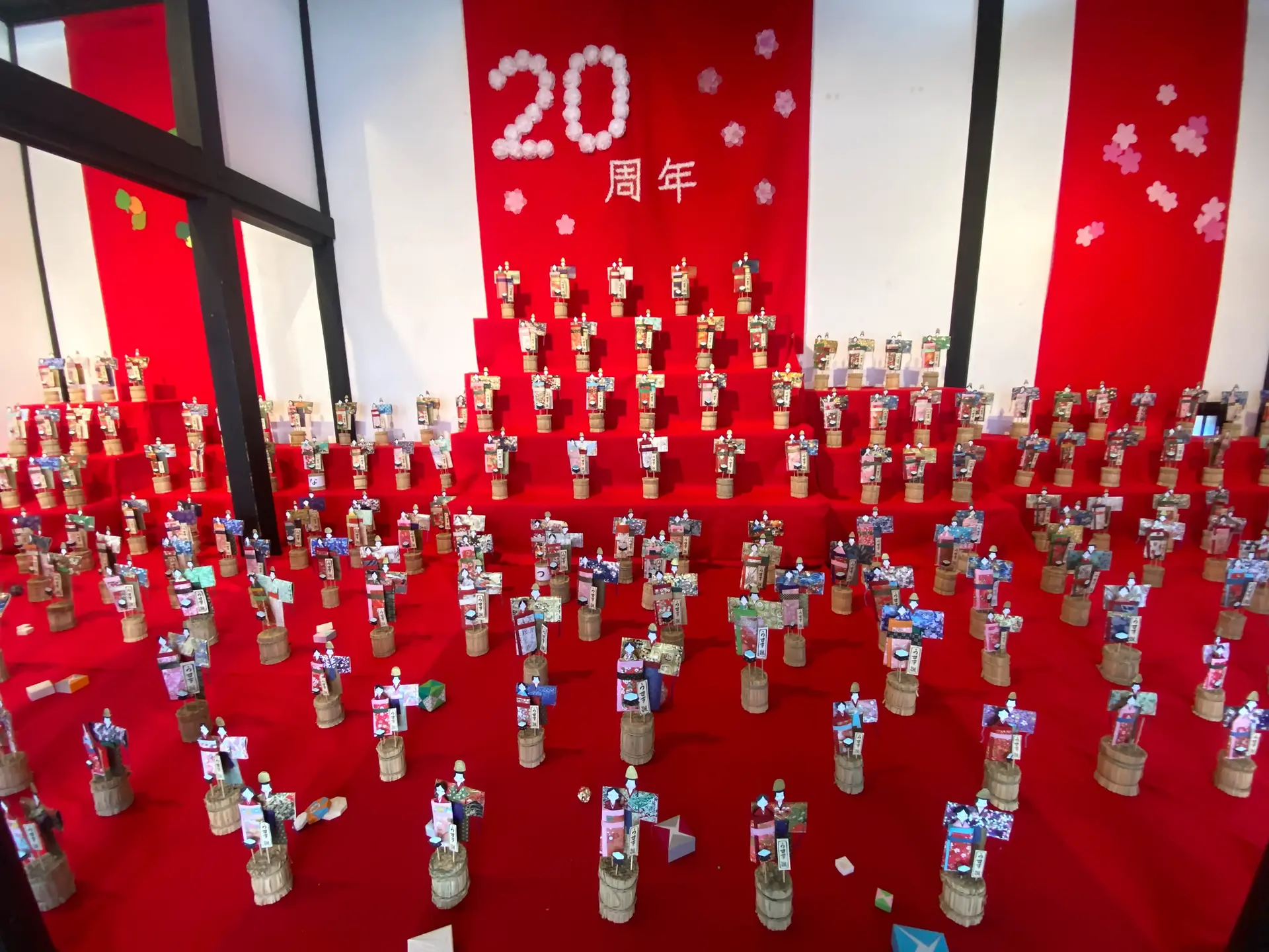 Paper Hina dolls displayed in Usuki, Oita during the Hina Festival