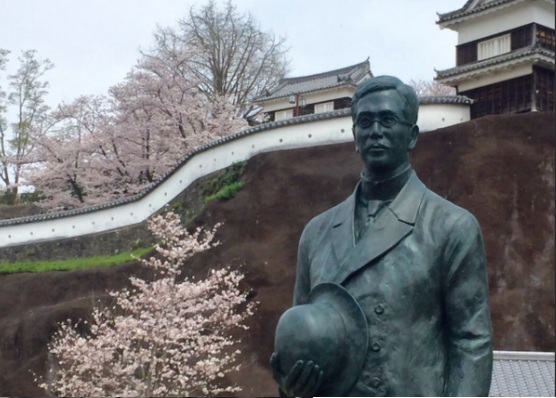 Images of Kazumasa Yoshimaru, the Usuki-born lyricist best known for Soshun-fu